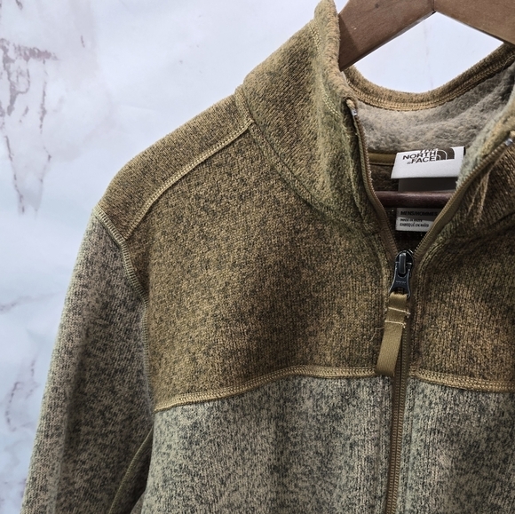 North Face Jacket Men Medium Brown Quarter Zip Pullover Gordon Lyons Sweater - Picture 2 of 10